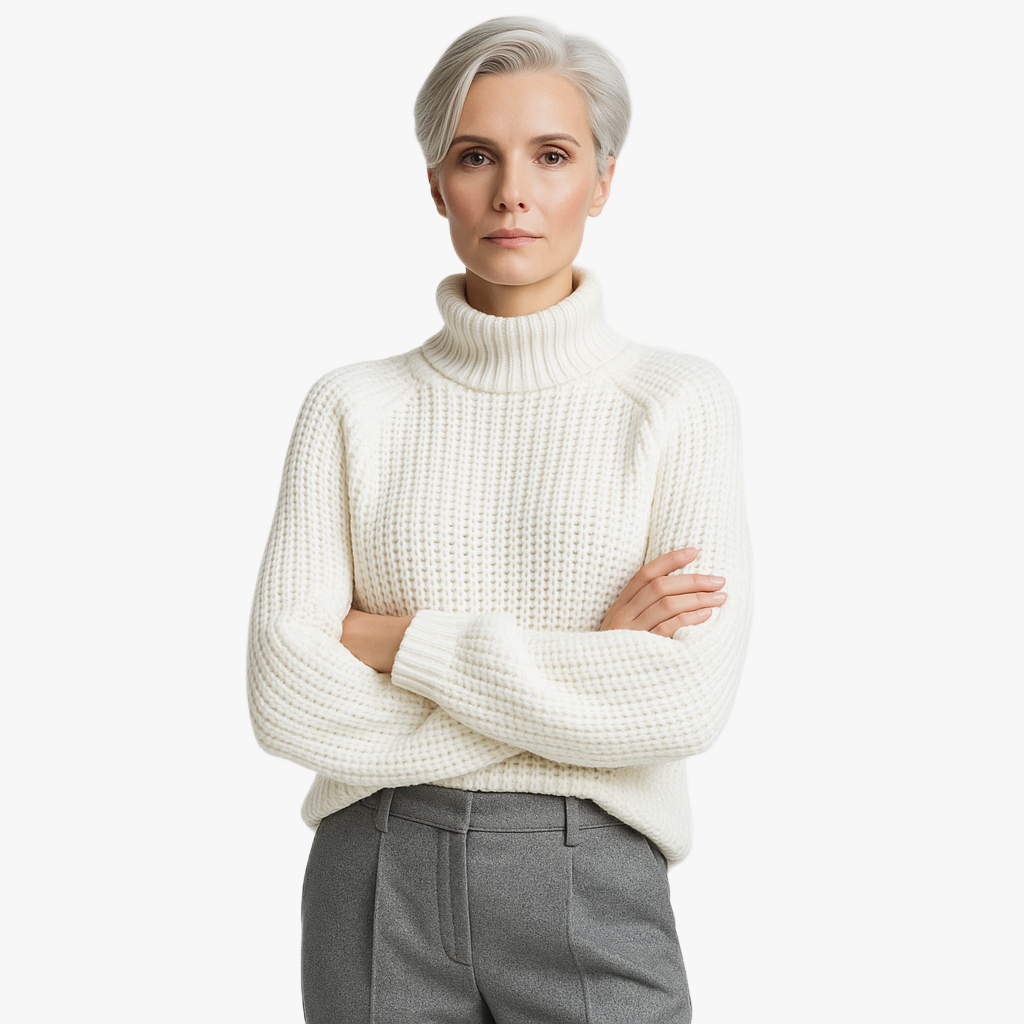 Ciepły modny sweter na chłodne dni