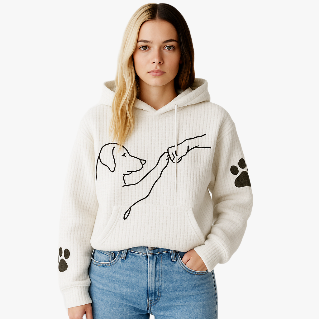 Ciepły wygodny sweter z kapturem na co dzień