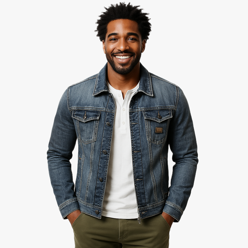 Stylowa kurtka dżinsowa w retro stylu