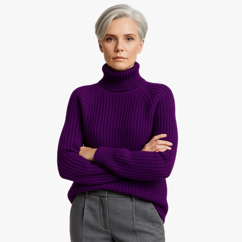 Ciepły modny sweter na chłodne dni