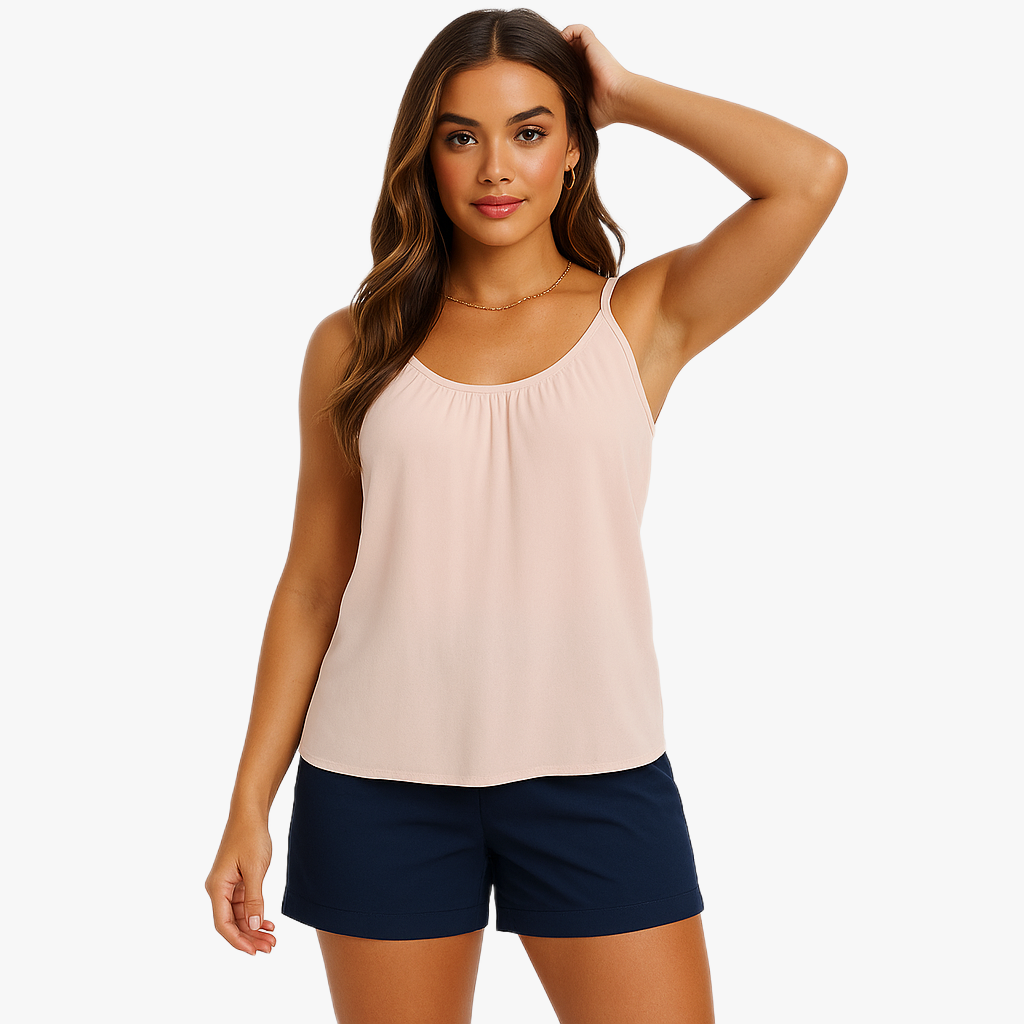 Lekkie damskie topy na lato z okrągłym dekoltem