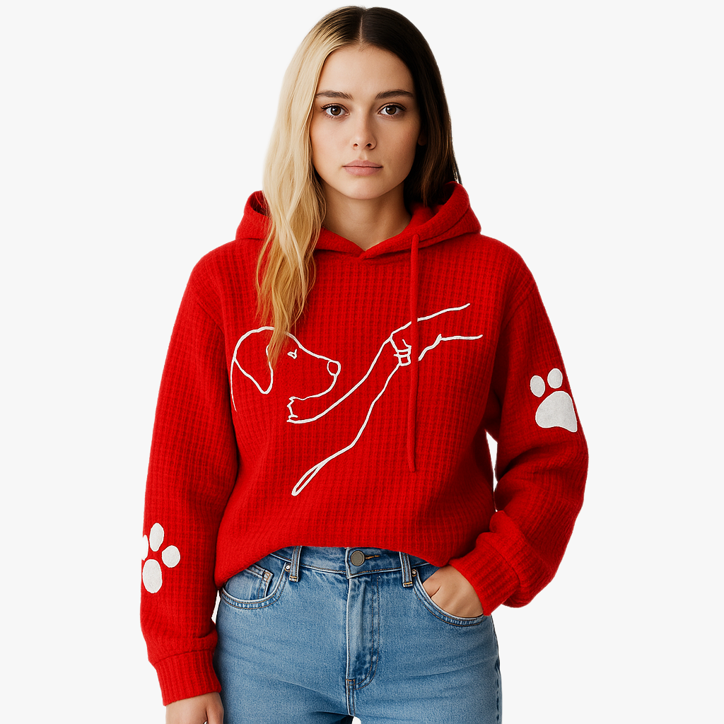 Ciepły wygodny sweter z kapturem na co dzień